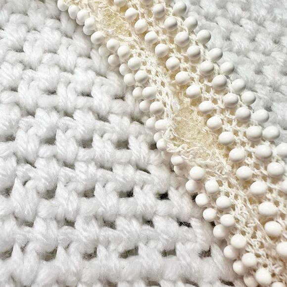 Vintage Corde Bead Bridal Snowflake Winter White Gold Clasp Top Handle Bag - Picture 8 of 13